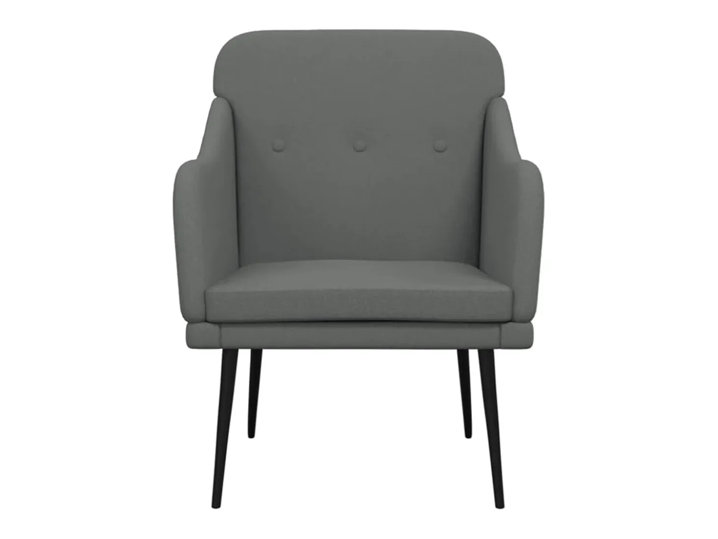 Sillón de tela gris oscuro 63x76x80 cm