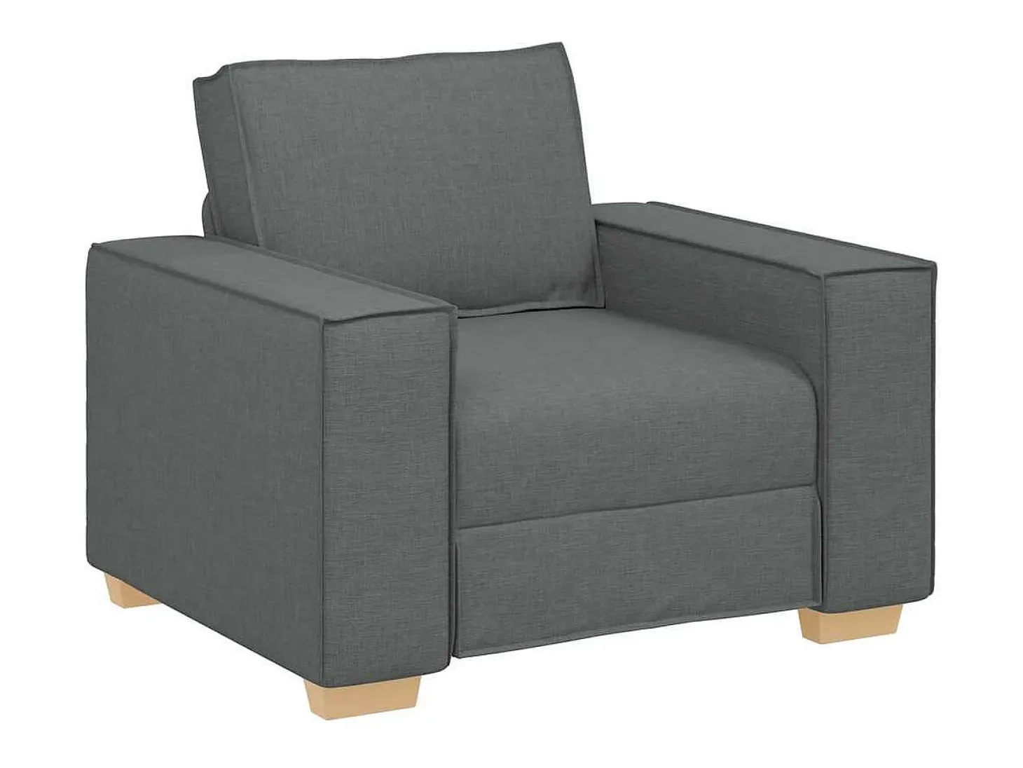 Sillón de tela gris oscuro de 60 cm