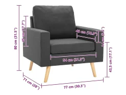 Sillón de tela gris oscuro