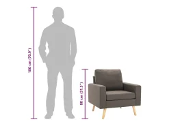 Sillón de tela gris taupe