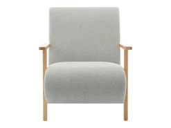 Sillón de tela gris y madera estilo contemporáneo. JULOMO