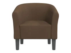 Sillón de tela marrón