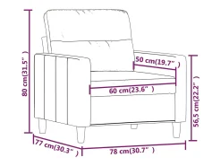 Sillón de tela marrón 60 cm