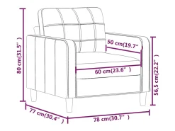 Sillón de tela marrón 60 cm