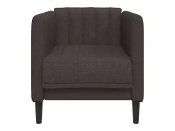 Sillón de tela marrón oscuro
