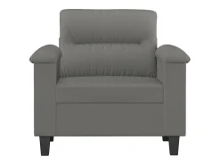 Sillón de tela microfibra gris oscuro 60 cm