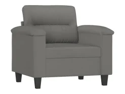 Sillón de tela microfibra gris oscuro 60 cm