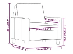 Sillón de tela negro 60 cm