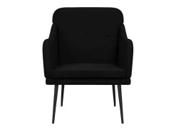 Sillón de tela negro 63x76x80 cm