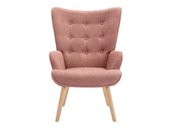 Sillón de tela rosa capitoné estilo escandinavo VATELY
