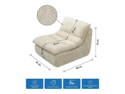 Sillón de tela texturizada <> - 81 x 96 x 75 cm - Beige
