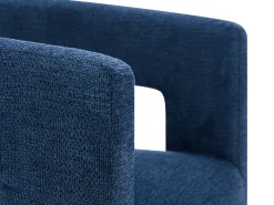Sillón de tela texturizada azul estilo design FAVINA