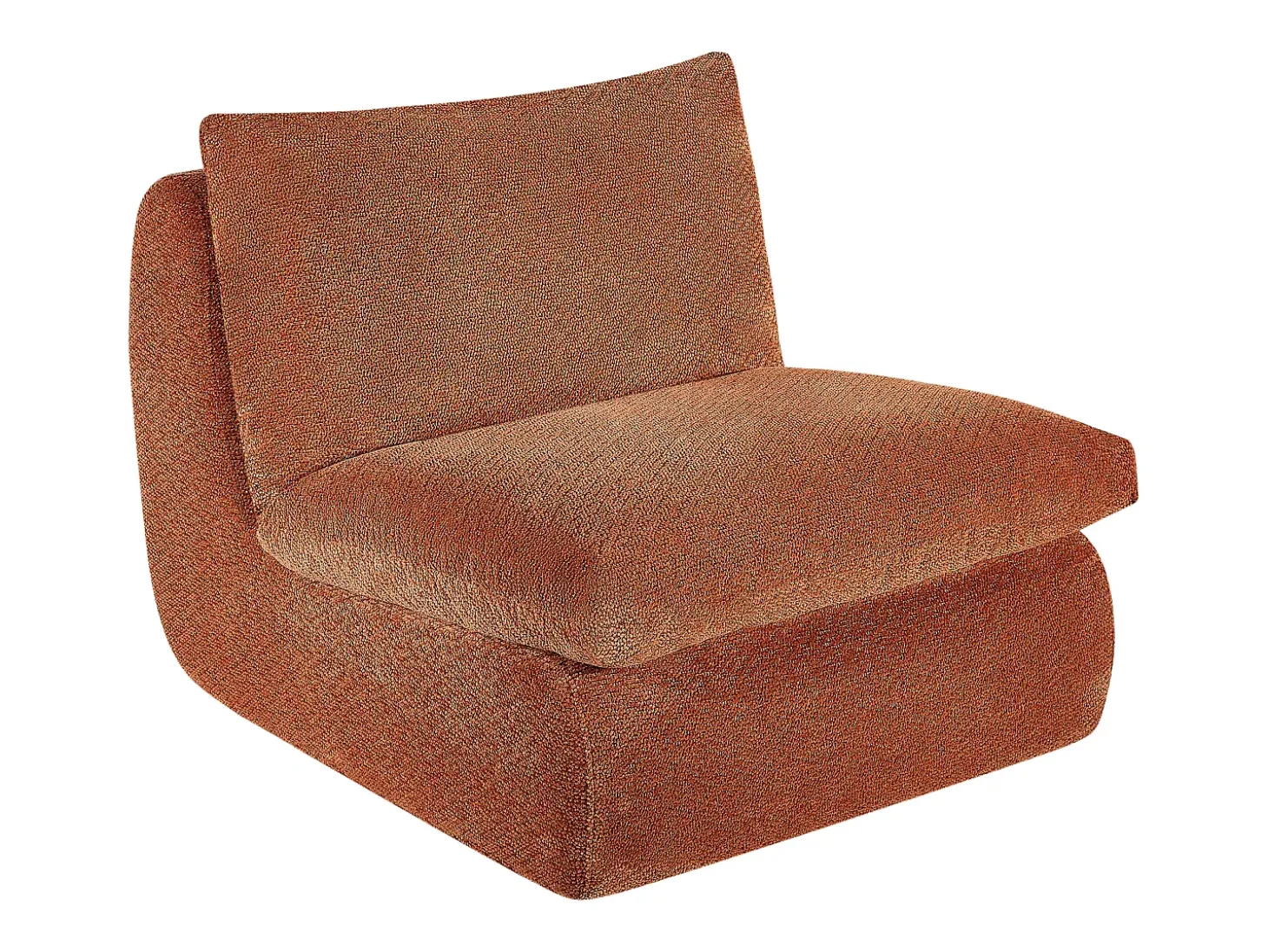 Sillón de tela texturizada color terracota LOLEVA