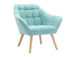 Sillón de tela verde agua acolchado. Estilo escandinavo. CASERTA