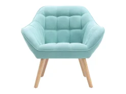 Sillón de tela verde agua acolchado. Estilo escandinavo. CASERTA