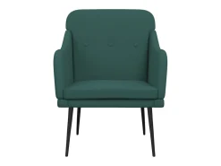 Sillón de tela verde oscuro 63x76x80 cm
