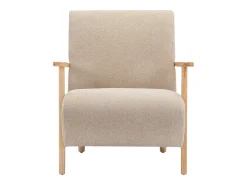 Sillón de tela y madera beige. Estilo contemporáneo. JULOMO