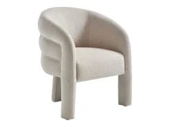 Sillón de tendencia en tela texturizada color beige ZELUVA