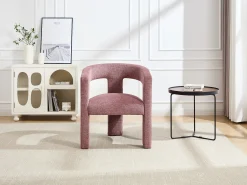 Sillón de tendencia en tela texturizada color rojo FAVINA
