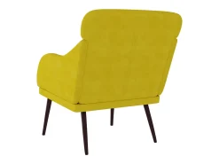 Sillón de terciopelo amarillo 63x76x80 cm