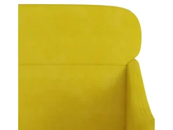 Sillón de terciopelo amarillo 63x76x80 cm