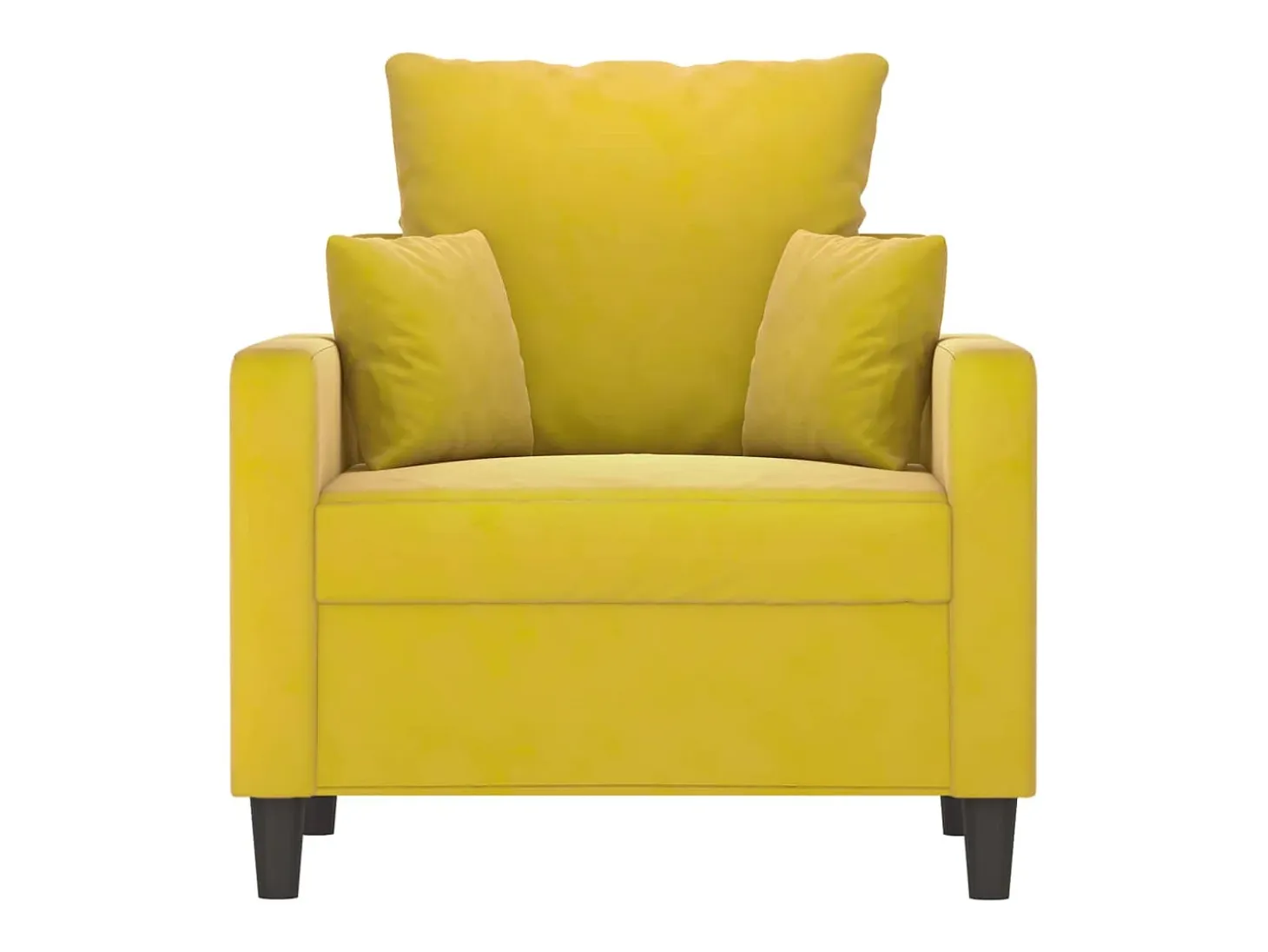 Sillón de terciopelo amarillo 60 cm PWFG91575