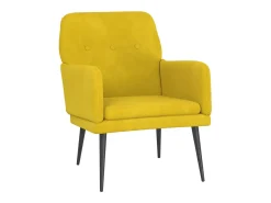 Sillón de terciopelo amarillo 62x79x79 cm