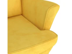 Sillón de terciopelo amarillo mostaza