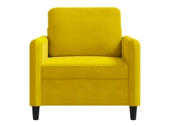 Sillón de terciopelo amarillo 60 cm