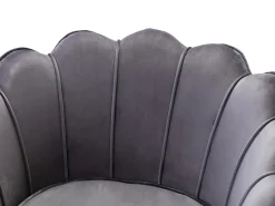Sillón de terciopelo antracita patas doradas DANDELION
