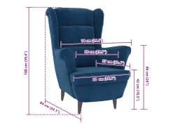 Sillón de terciopelo azul