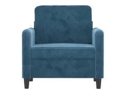 Sillón de terciopelo azul de 60 cm