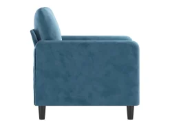 Sillón de terciopelo azul de 60 cm