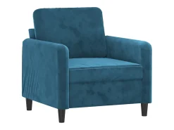 Sillón de terciopelo azul de 60 cm