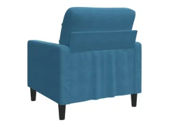 Sillón de terciopelo azul de 60 cm