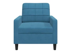 Sillón de terciopelo azul de 60 cm
