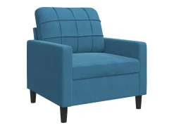 Sillón de terciopelo azul de 60 cm