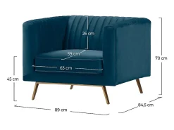 Sillón de terciopelo azul oscuro - Gatsby