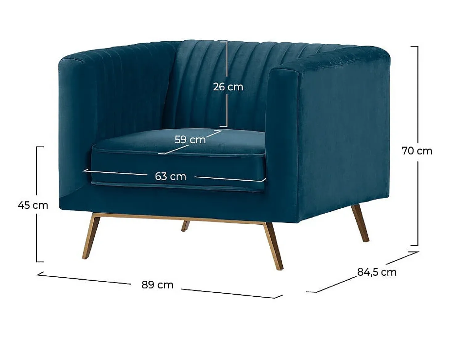 Sillón de terciopelo azul oscuro - Gatsby