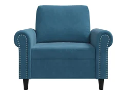 Sillón de terciopelo azul 60 cm
