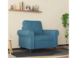 Sillón de terciopelo azul 60 cm