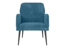 Sillón de terciopelo azul 62x79x79 cm