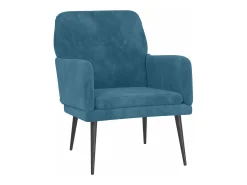 Sillón de terciopelo azul 62x79x79 cm