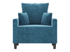 Sillón de terciopelo azul 60 cm