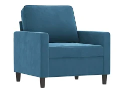 Sillón de terciopelo azul de 60 cm