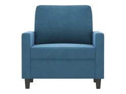 Sillón de terciopelo azul de 60 cm
