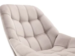 Sillón de terciopelo beige estilo escandinavo capitoné LUOSTO