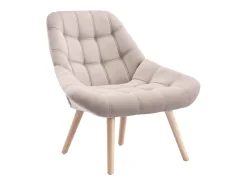 Sillón de terciopelo beige estilo escandinavo capitoné LUOSTO