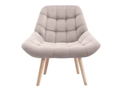 Sillón de terciopelo beige estilo escandinavo capitoné LUOSTO
