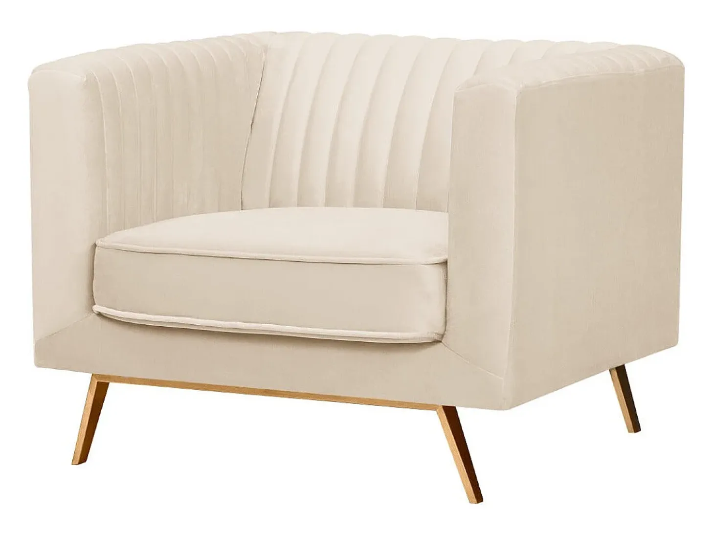 Sillón de terciopelo beige - Gatsby